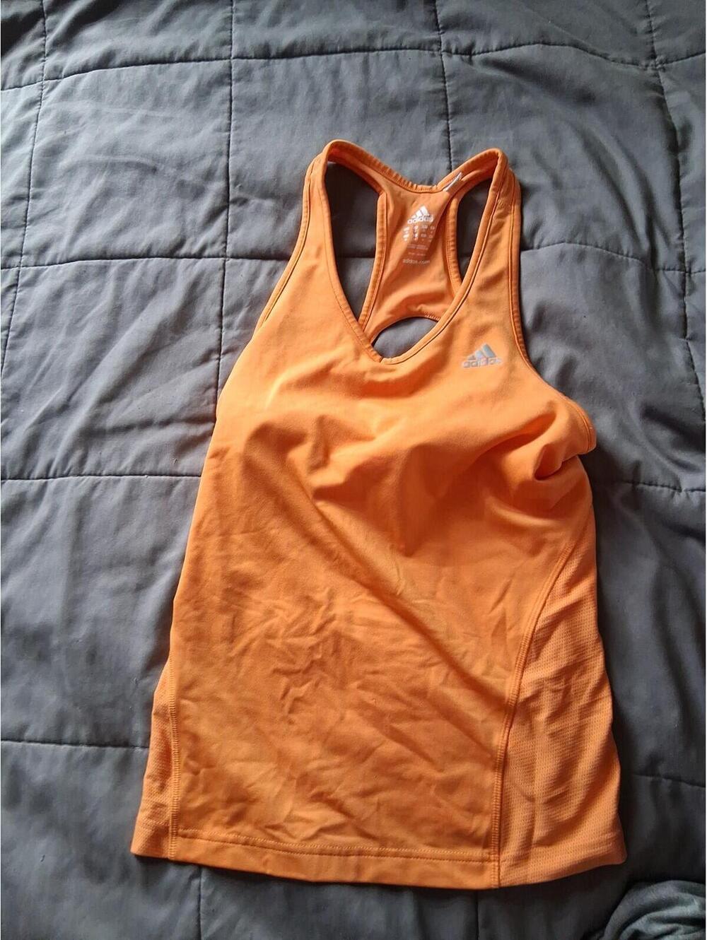 Adidas Womens Athletic Tank Top Color Orange Lined Size Medium See Pics C2